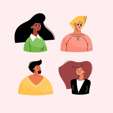 El çizimi farklı insanlar simgeleri Vektör illüstrasyonunu paketle