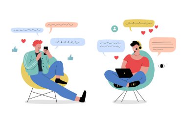 El çizimi blog yazarları Vektör illüstrasyonu