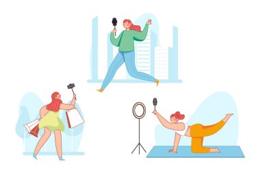 El çizimi blog yazarı Vektör illüstrasyonunu ayarladı