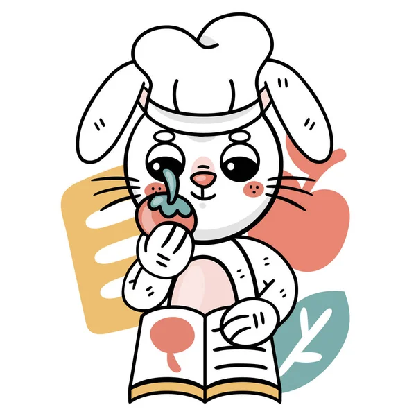 Ronnie Bunny Cooking Stickers集向量说明 — 图库矢量图片