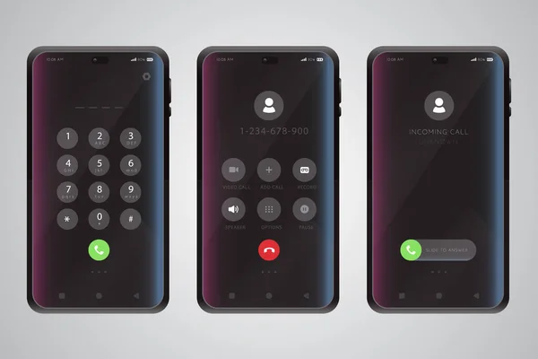 Telefon Çağrısı Ekran Arayüzü Görüntüleme Vektörü İllüstrasyonu