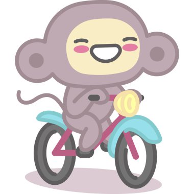 Taşıyıcı Etiketleri Maymun Muz Vektör İllüstrasyonuyla Ayarlandı