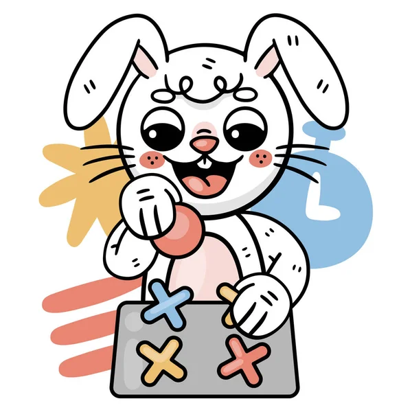 Ronnie Bunny Adesivi Tradizionali Bambini Game Set Illustrazione Vettoriale — Vettoriale Stock