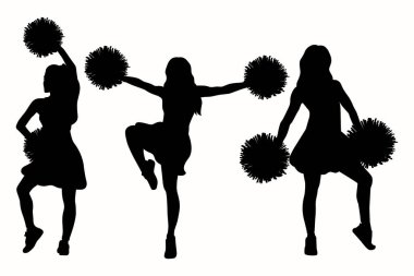 Hand Drawn Cheerleader Silhouette Vector Illustration clipart