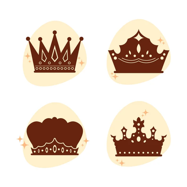 Handgetekende Crown Silhouet Vector Illustratie — Stockvector