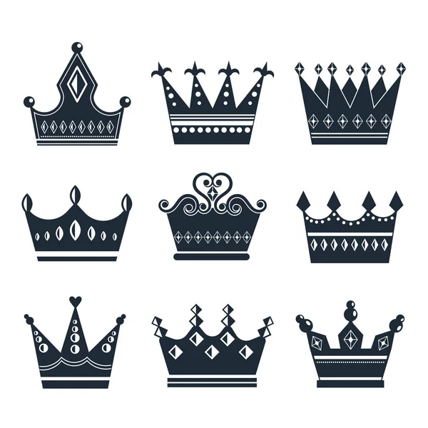 Hand Drawn Crown Silhouette Vector Illustration — Stock Vector