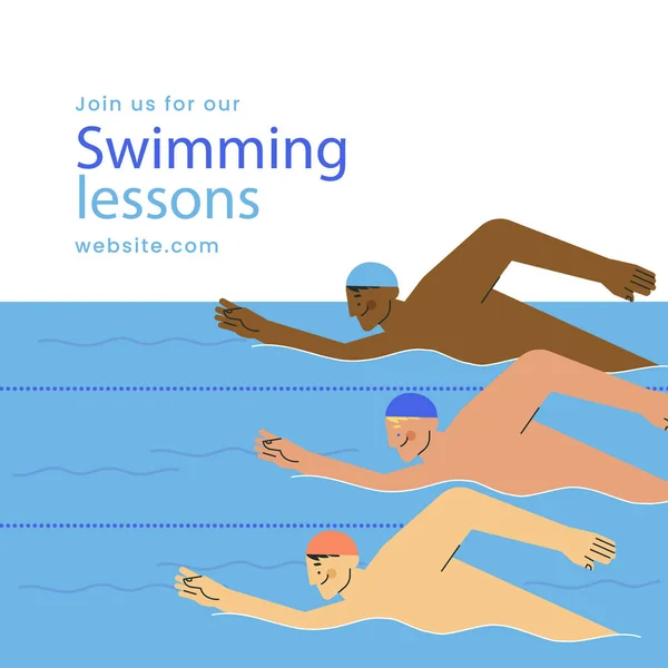 Χειροποίητα Μαθήματα Κολύμβησης Δημοσιεύσεις Διάνυσμα Εικονογράφηση — Διανυσματικό Αρχείο