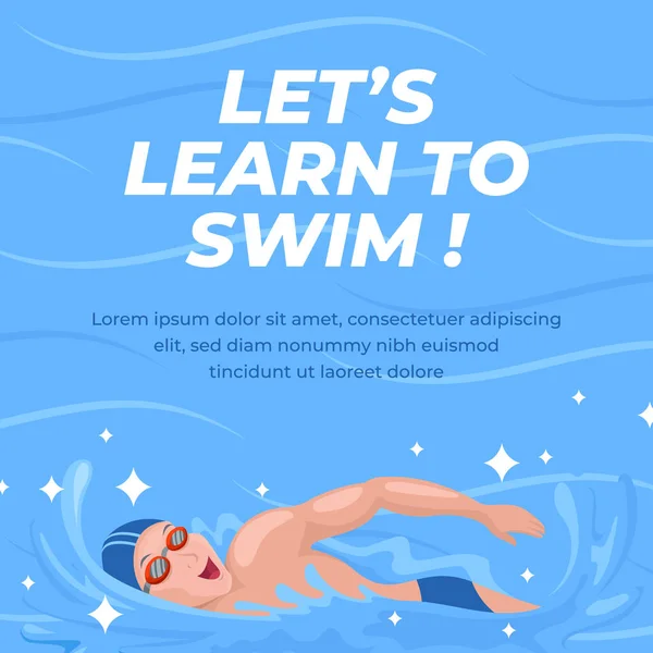 Çekimi Yüzme Dersleri Gönderme Vektörü Llüstrasyonu — Stok Vektör