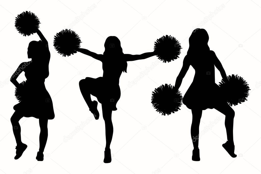 Hand Drawn Cheerleader Silhouette Vector Illustration