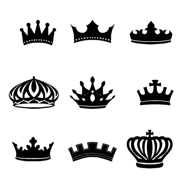 Χειροποίητη Απεικόνιση Διανυσμάτων Crown Silhouette — Διανυσματικό Αρχείο