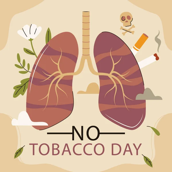 Flat Illustration Tobacco Day Bilinç Vektörü Llüstrasyonu — Stok Vektör