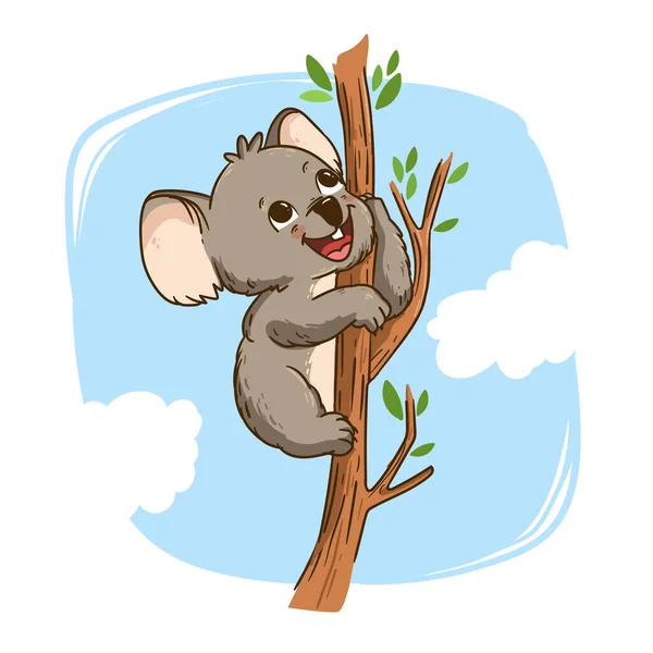 Desenho Mão Desenhos Animados Koala Ilustração Vetor Ilustração — Vetor de Stock