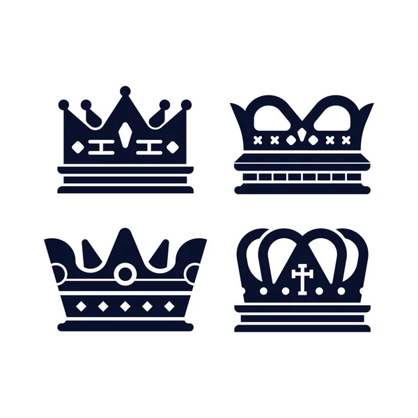 Плоский Дизайн Crown Silhouette Vector Illustration — стоковый вектор