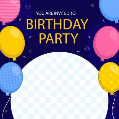 Doğum günü Tasarım Şablonu Vektör İllüstrasyonu