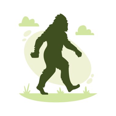 El Çizimi Koca Ayak Siluet Vektör İllüstrasyonu