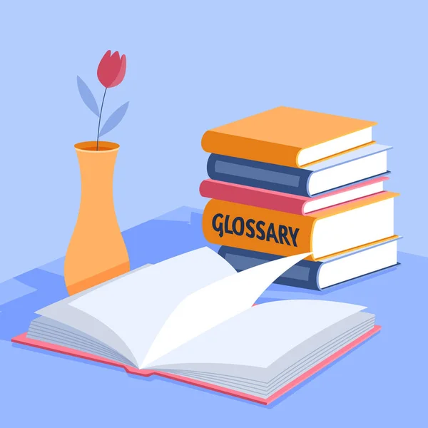Glossário Desenhado Mão Ilustração Ilustração Vetorial — Vetor de Stock