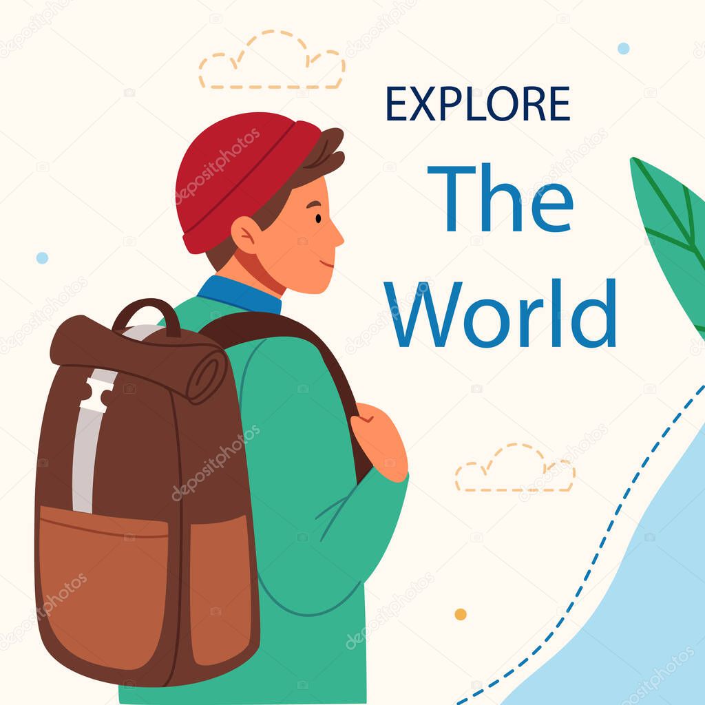 Design Travel Adventure Posts Isolated On White Background. Vector Illustration In Flat Style