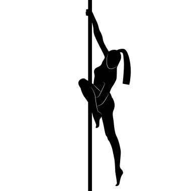 El Kaplama Çubuğu Dansçısı Silueti Beyaz Arkaplanda İzole Edildi. Vektör Resimleri Düz Biçimli