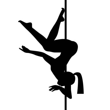 El Kaplama Çubuğu Dansçısı Silueti Beyaz Arkaplanda İzole Edildi. Vektör Resimleri Düz Biçimli