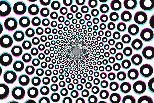 Дизайн оптической иллюзии фон изолирован на белом фоне. Векторная иллюстрация в плоском стиле
