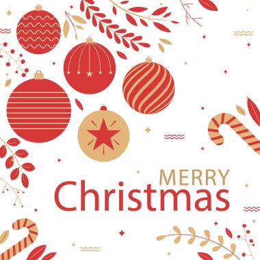 Noel kutlamaları beyaz arka planda izole edildi. Vektör Resimleri Düz Biçimli