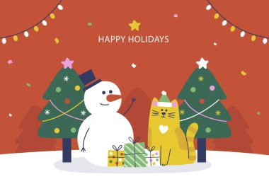 Arka plan Noel Kutlaması Beyaz Arka plan 'da izole edildi. Vektör Resimleri Düz Biçimli