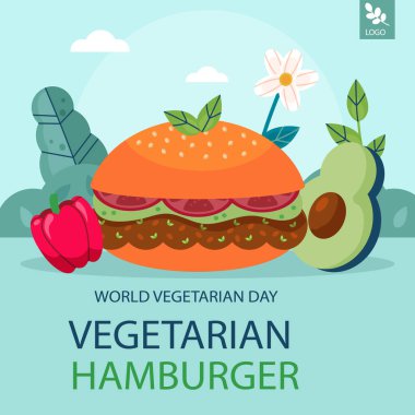 Dünya Vejetaryen Günü kutlamaları beyaz arka planda izole edildi. Vektör Resimleri Düz Biçimli