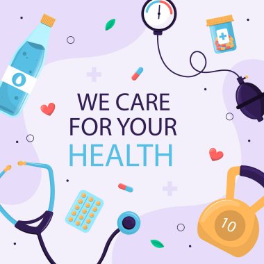 Beyaz arka planda izole edilmiş tasarım sağlık sistemi. Vektör Resimleri Düz Biçimli