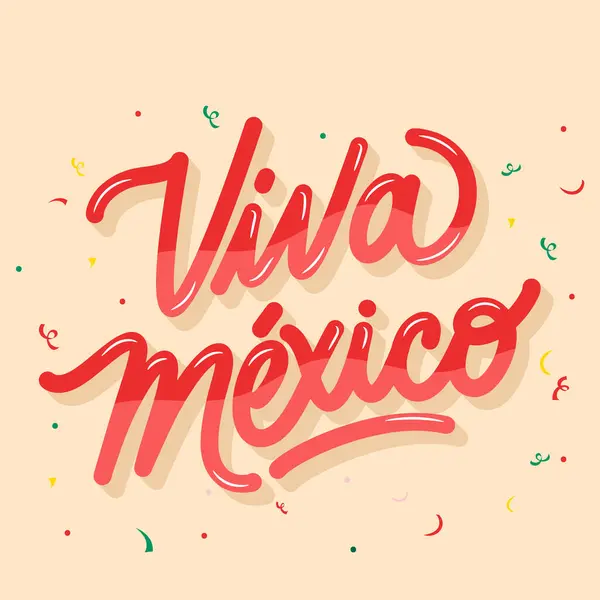 Lettrage Mexico Independence Day Celebration Isolated White Background Illustration Vectorielle Graphismes Vectoriels