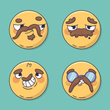 Çizimde bıyıklı ve gözlüklü dört gülen yüz, mutlu bir yüz ifadesi sergiliyor. Grafikler memeli omurgalıların parmak yiyeceklerinin keyfini çıkardıklarını gösteriyor.