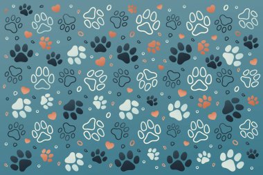 Pençe izleri ve kalplerle süslenmiş, suda yaşayan bir organizmayı andıran mavi bir arka plan. Simetrik desen, modern teknolojinin dokunuşuyla bir aşk ve sanat çemberi yaratıyor.