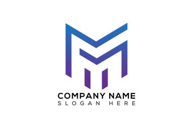 M harfi yaratıcı logo tasarımı simgesi.