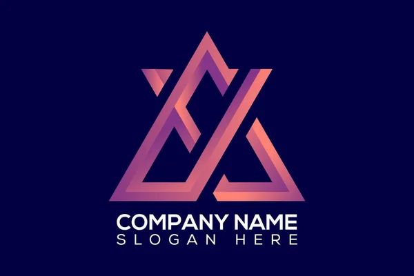 Lettre Une Icône Logo Forme Triangle — Image vectorielle