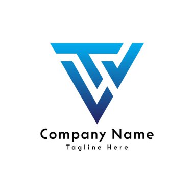 TV harfi üçgen logo tasarımı