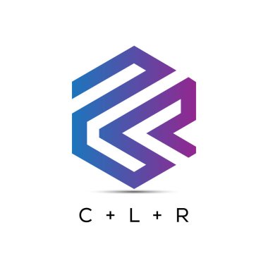 CLR harfi çokgen şekilli yaratıcı logo tasarımı