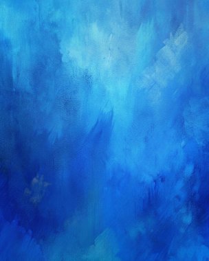 Fırça Vuruşları ve Gradyan Tonları ile Soyut Mavi Suluboya DokusuName