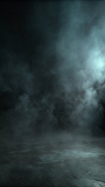 Çatlak Taş zemin ve dramatik spot ışıklarıyla Kara Duman Odası