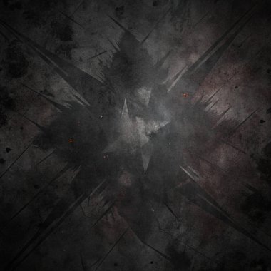 Geometrik çizikler ve endüstriyel yüzeyi olan Koyu Grunge desenli Duvar