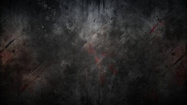 Geometrik çizikler ve endüstriyel yüzeyi olan Koyu Grunge desenli Duvar