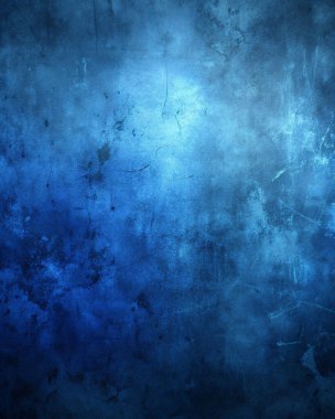 Çizikli Grunge Mavi Duvar dokusu, Solmuş Lekeler ve Soyut Işık