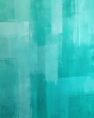 Desenli Boya Katmanları ile Soyut Teal Fırça Vuruşu Arkaplanı