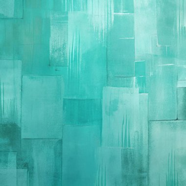Desenli Boya Katmanları ile Soyut Teal Fırça Vuruşu Arkaplanı