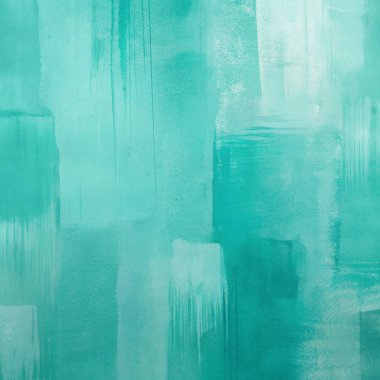 Desenli Boya Katmanları ile Soyut Teal Fırça Vuruşu Arkaplanı