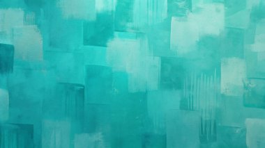 Desenli Boya Katmanları ile Soyut Teal Fırça Vuruşu Arkaplanı
