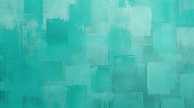 Desenli Boya Katmanları ile Soyut Teal Fırça Vuruşu Arkaplanı
