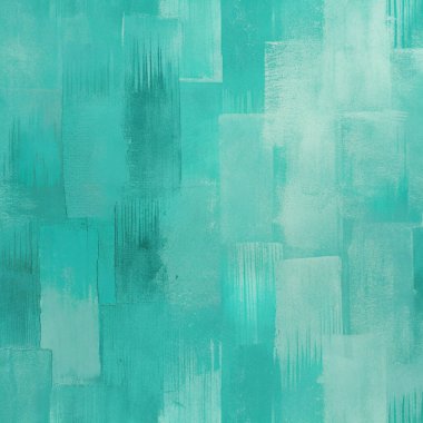 Desenli Boya Katmanları ile Soyut Teal Fırça Vuruşu Arkaplanı