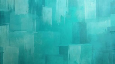 Desenli Boya Katmanları ile Soyut Teal Fırça Vuruşu Arkaplanı