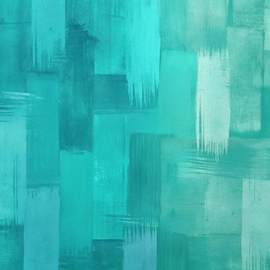 Desenli Boya Katmanları ile Soyut Teal Fırça Vuruşu Arkaplanı