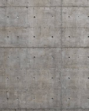 Yatay Çizgilerle Beton Duvar ve Matkap Deliklerinin Izgara Deseni