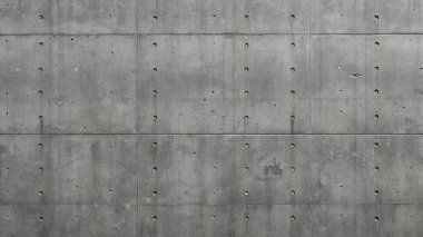 Yatay Çizgilerle Beton Duvar ve Matkap Deliklerinin Izgara Deseni